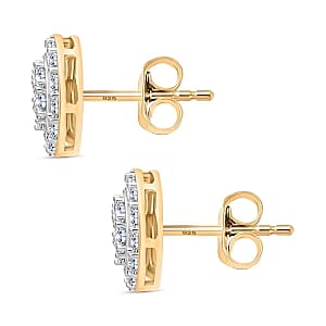 Luxuriant Lab Grown Diamond 1.00 ctw Earrings in Vermeil Yellow Gold Over Sterling Silver