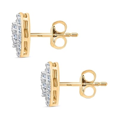 Luxuriant Lab Grown Diamond 1.00 ctw Earrings in Vermeil Yellow Gold Over Sterling Silver