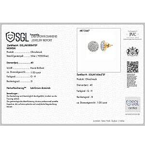Luxuriant Lab Grown Diamond 1.00 ctw Earrings in Vermeil Yellow Gold Over Sterling Silver