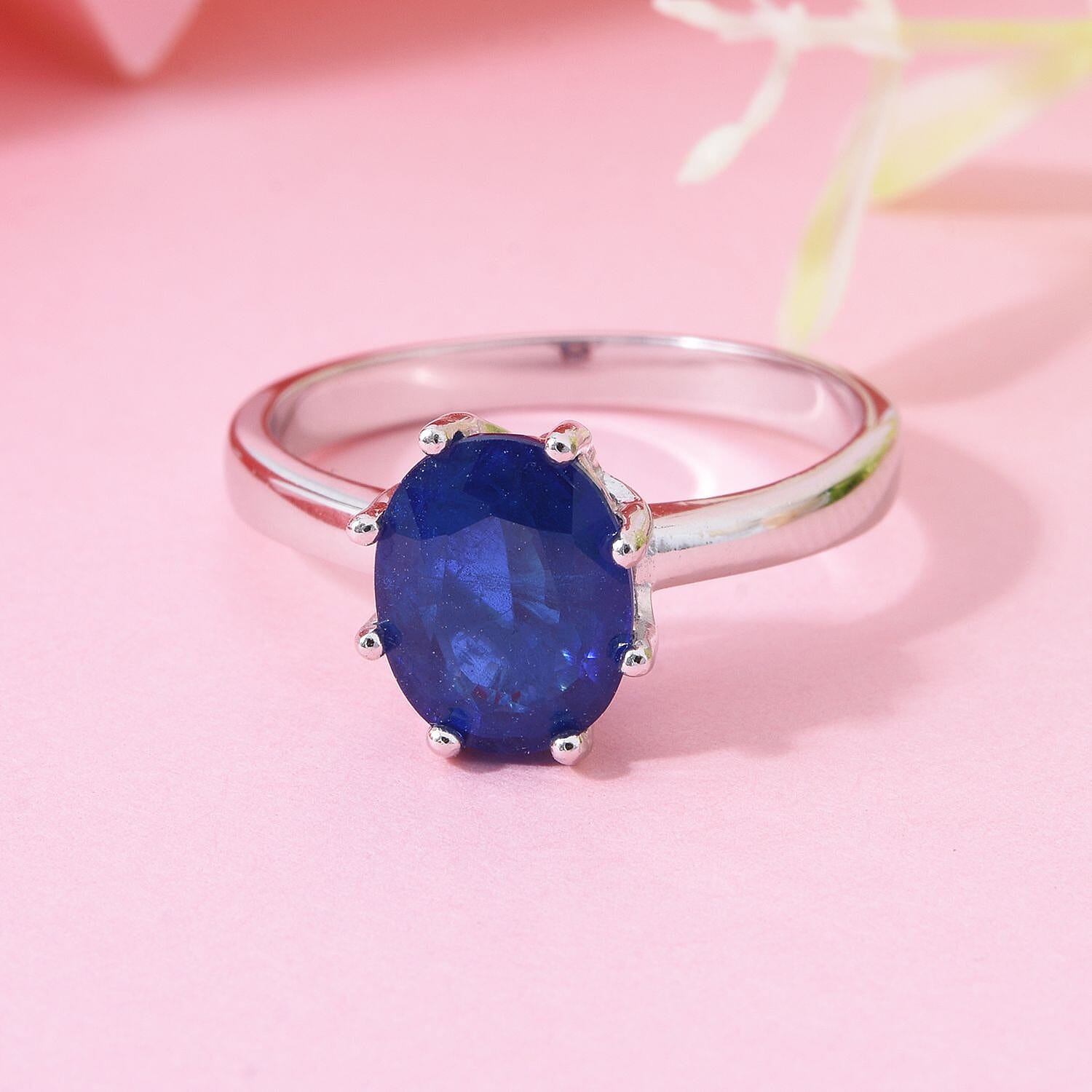 Premium Tanzanian Blue Spinel (DF) 2.00 ctw Crown Ring in Rhodium Over Sterling Silver (Size 10.0)