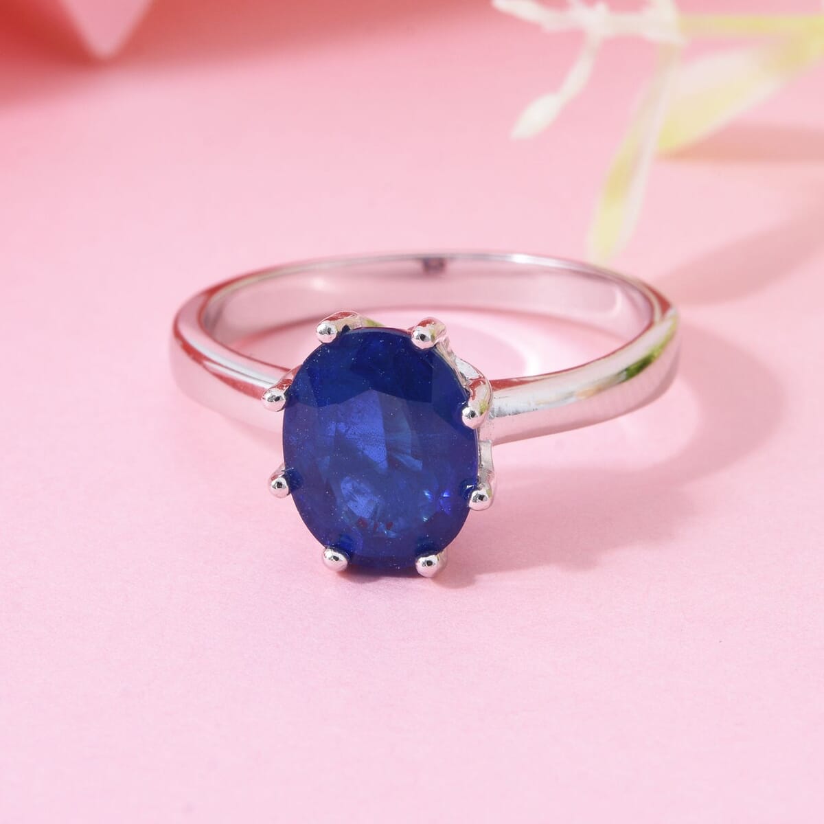 Premium Tanzanian Blue Spinel (DF) 2.00 ctw Crown Ring in Rhodium Over Sterling Silver (Size 10.0) image number 1