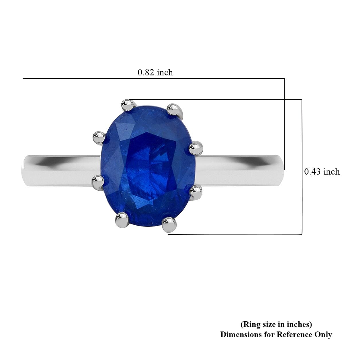 Premium Tanzanian Blue Spinel (DF) 2.00 ctw Crown Ring in Rhodium Over Sterling Silver (Size 10.0)