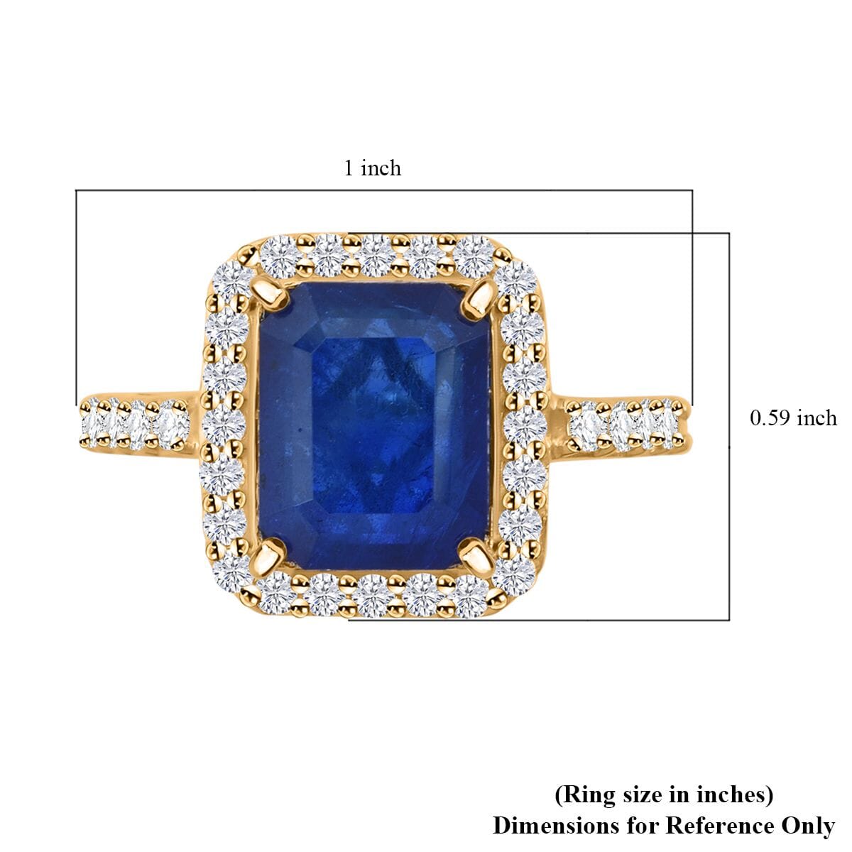 Premium Tanzanian Blue Spinel (DF) and Luxuriant Lab Grown Diamond G-H SI 4.40 ctw Vintage Halo Ring in 10K Yellow Gold (Size 10.0)  image number 5