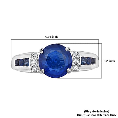 Tanzanian Blue Spinel (DF) and Multi Gemstone 3.00 ctw Twilight Majesty Ring in Rhodium Over Sterling Silver (Size 10.0)