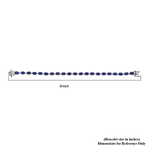 Premium Tanzanian Blue Spinel (DF) 10.15 ctw Crown Bracelet in Rhodium Over Sterling Silver (6.50 In)