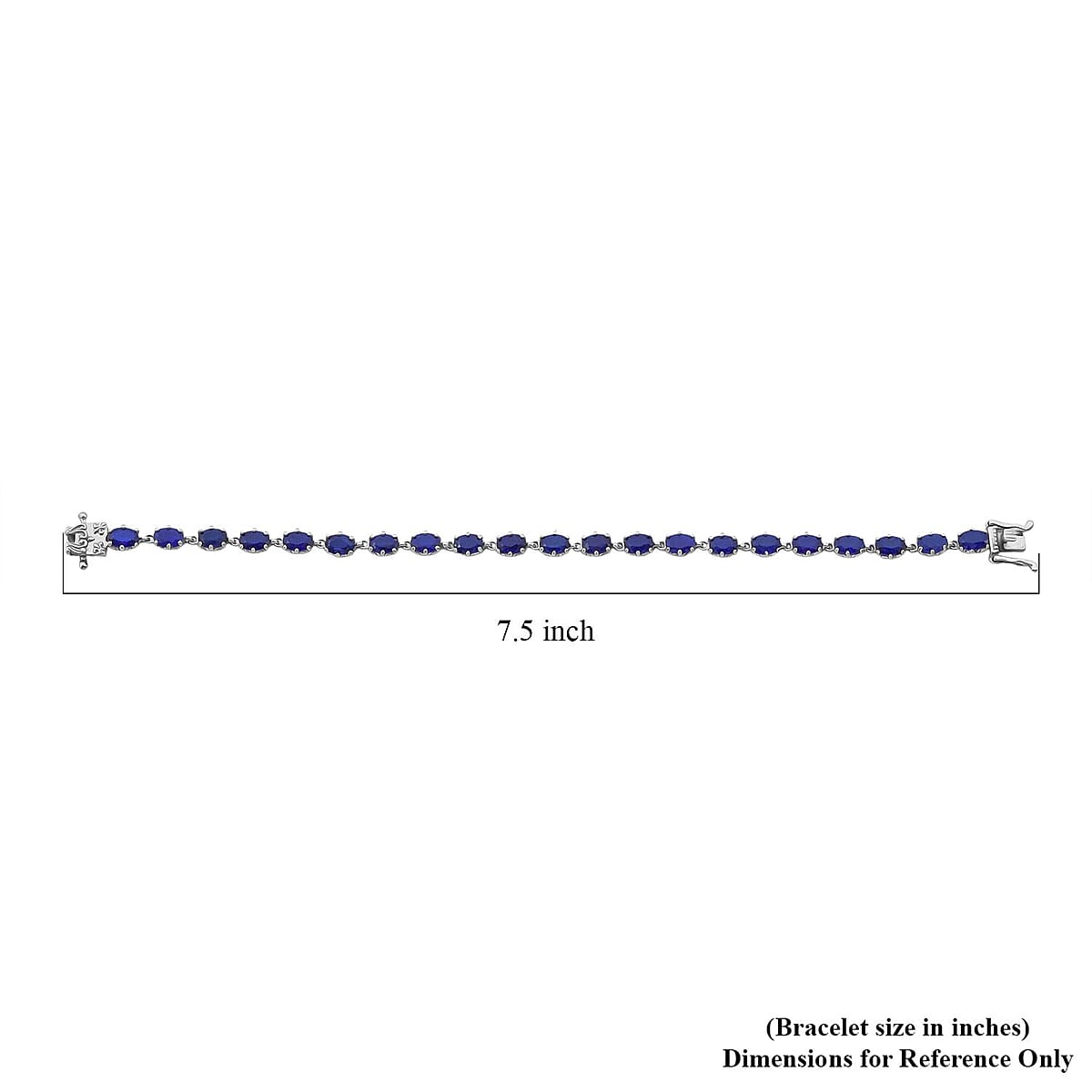 Premium Tanzanian Blue Spinel (DF) 11.25 ctw Crown Bracelet in Rhodium Over Sterling Silver (7.25 In) image number 3