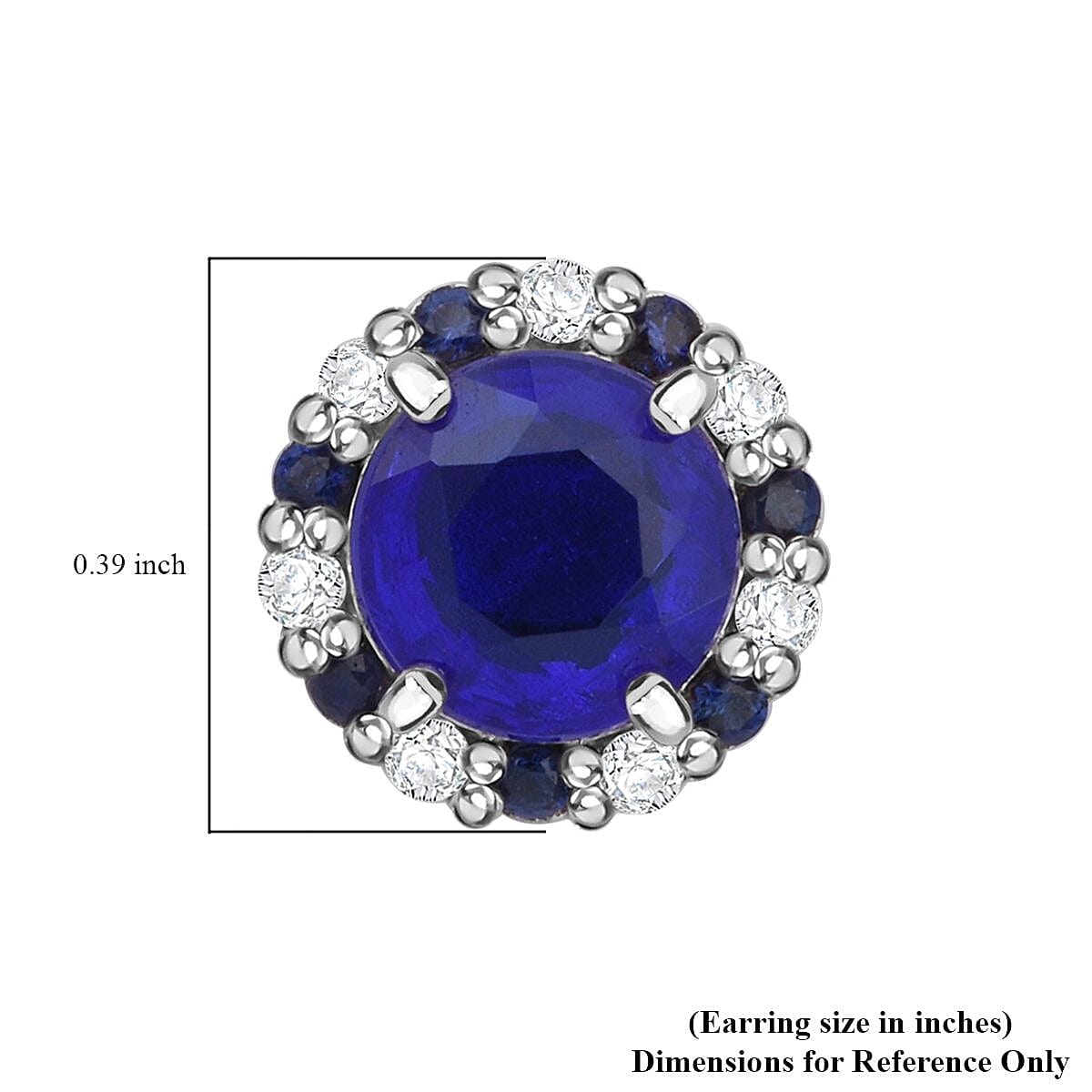 Tanzanian Blue Spinel (DF) and Multi Gemstone 2.30 ctw Vintage Halo Earrings in Rhodium Over Sterling Silver