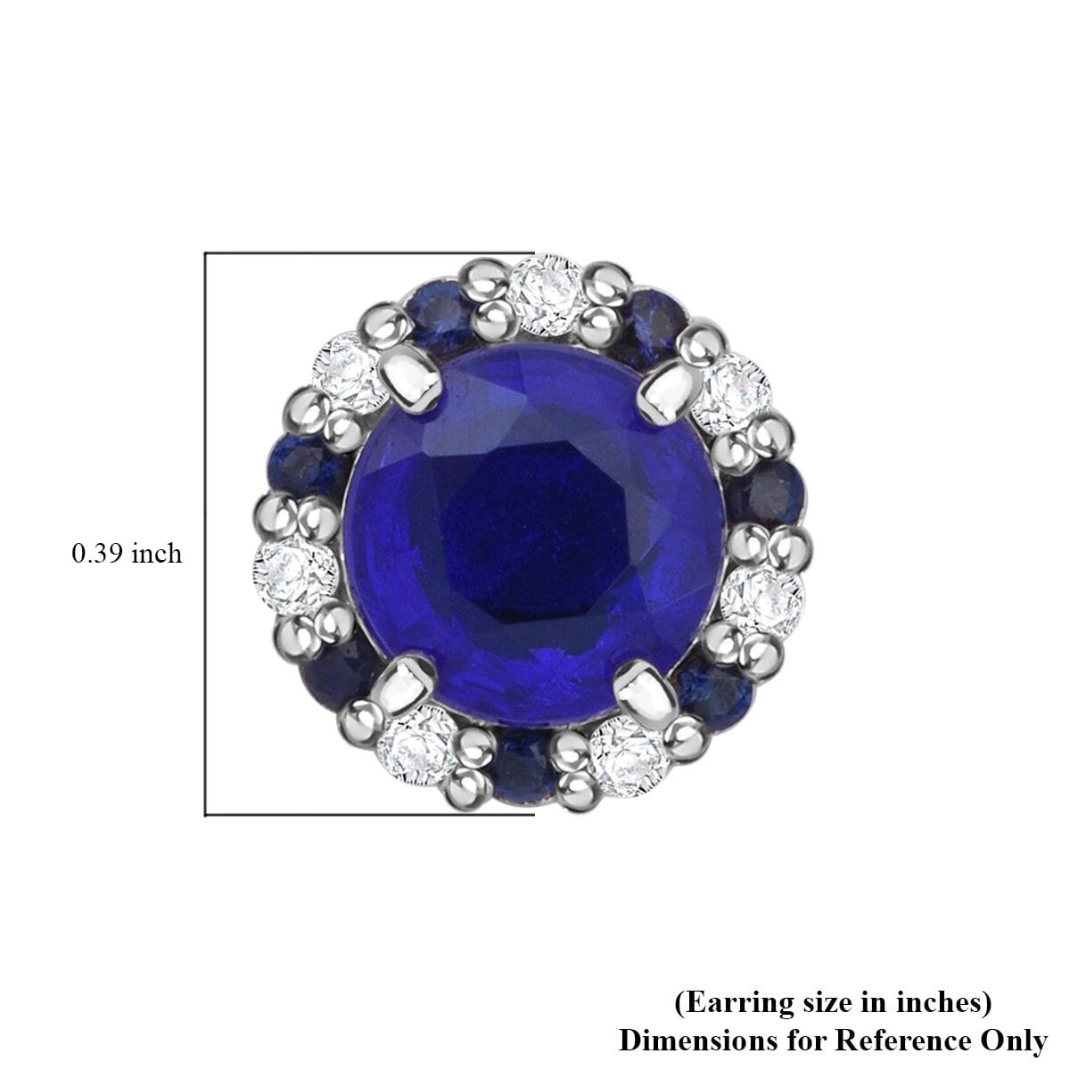 Tanzanian Blue Spinel (DF) and Multi Gemstone 2.30 ctw Vintage Halo Earrings in Rhodium Over Sterling Silver image number 5