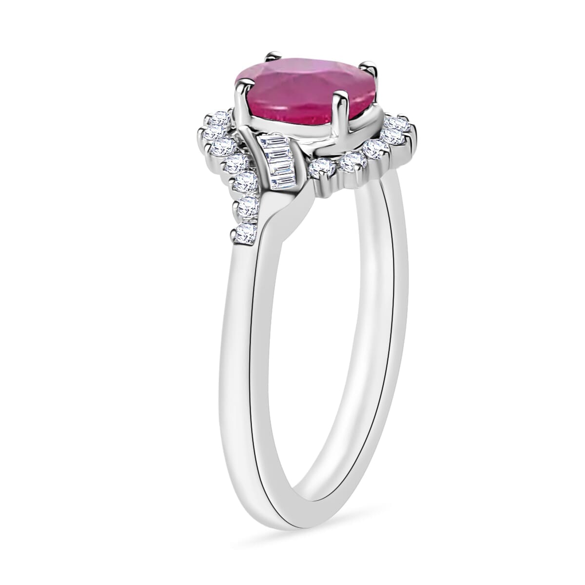 Rhapsody AAAA Mozambique Ruby and E-F VS2 Diamond 1.25 ctw Ring in 18K White Gold (Size 10.0) 4.30 Grams image number 2