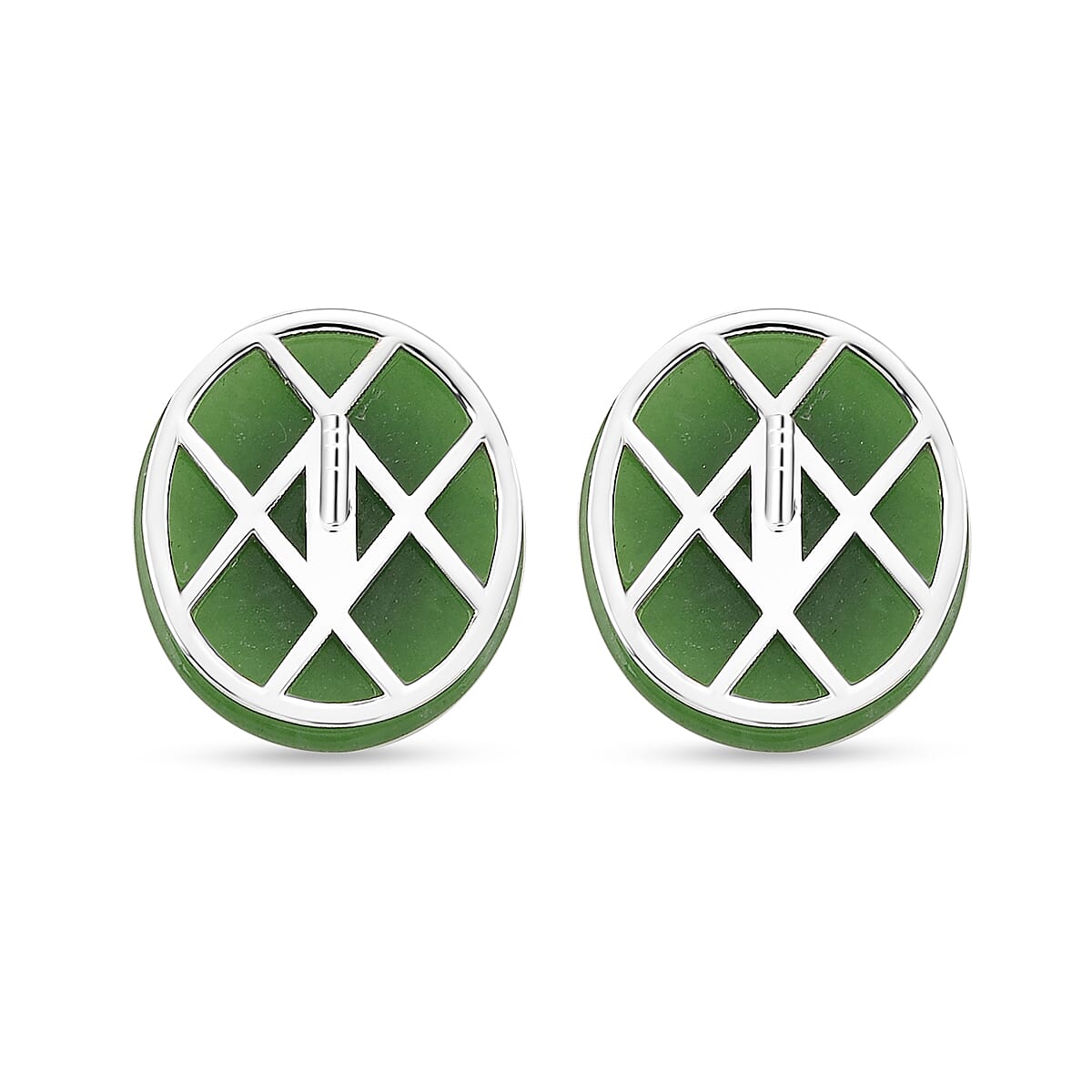 D'Joy Green Jade(D), Multi Gemstone Victorian Era Earrings in Rhodium Over Sterling Silver 14.00 ctw