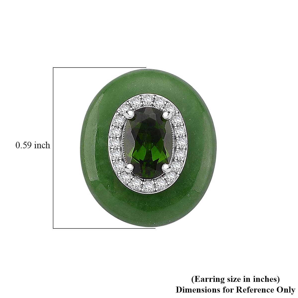 D'Joy Green Jade(D), Multi Gemstone Victorian Era Earrings in Rhodium Over Sterling Silver 14.00 ctw