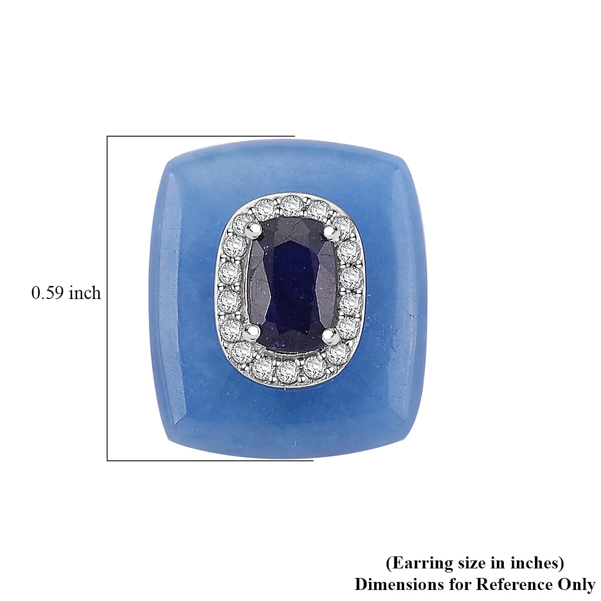 D'Joy Blue Jade(D), Multi Gemstone Victorian Era Earrings in Rhodium Over Sterling Silver 15.70 ctw image number 5