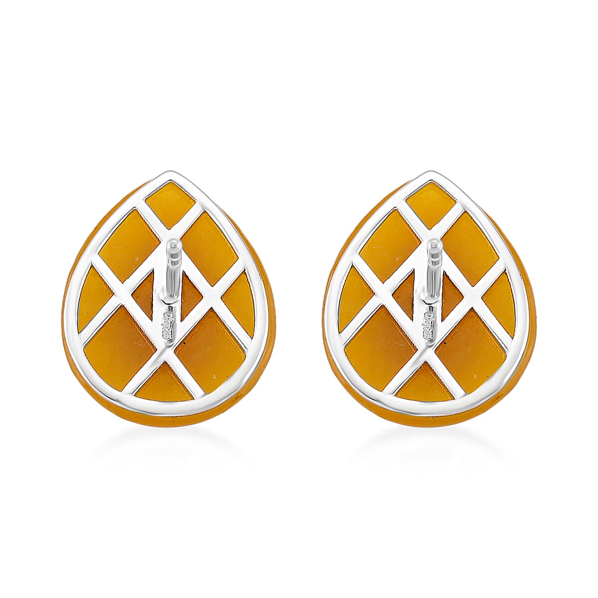 D'Joy Yellow Jade(D), Multi Gemstone Victorian Era Earrings in Rhodium Over Sterling Silver 15.75 ctw image number 4