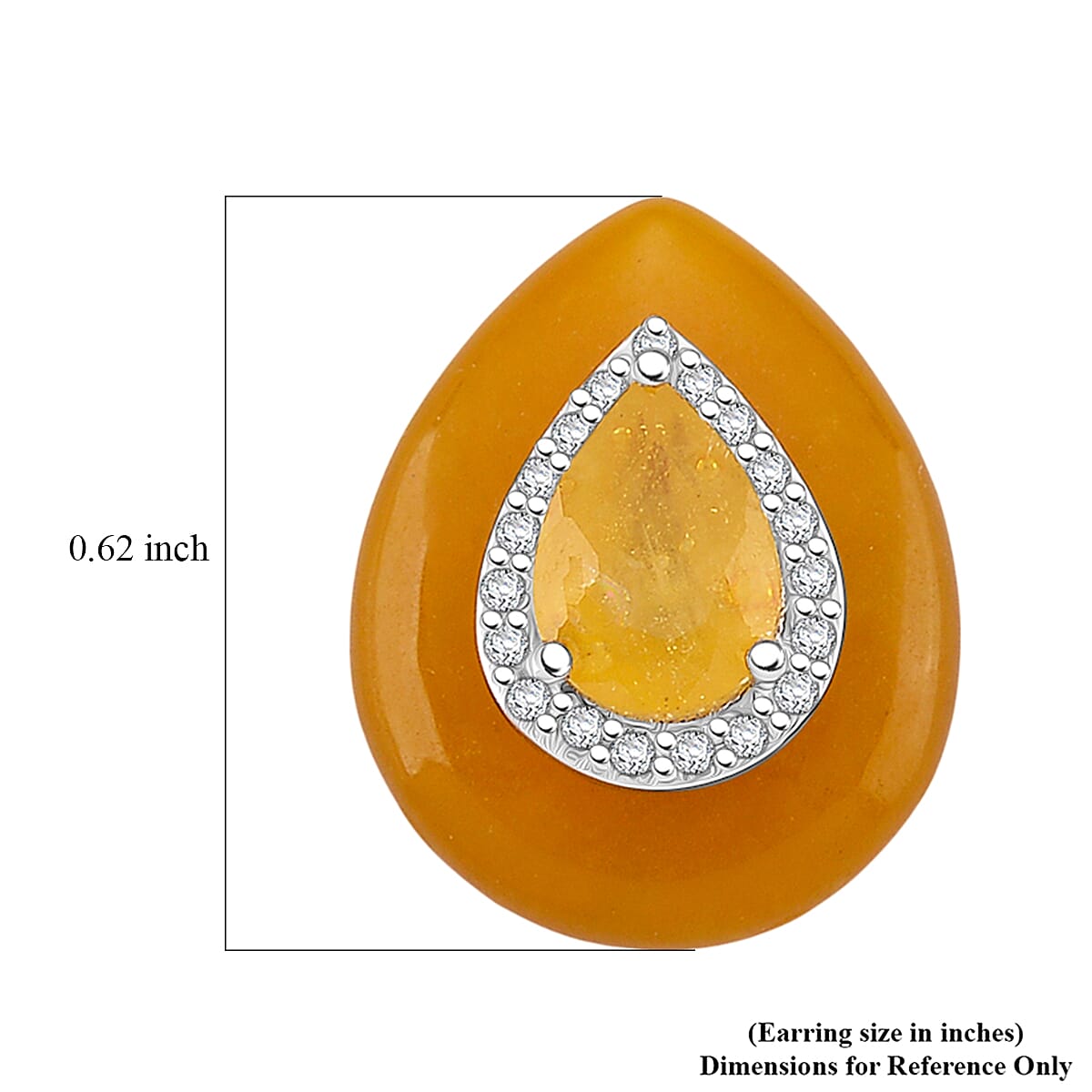 D'Joy Yellow Jade(D), Multi Gemstone Victorian Era Earrings in Rhodium Over Sterling Silver 15.75 ctw image number 5