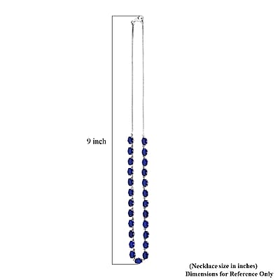 Premium Tanzanian Blue Spinel (DF) 23.00 ctw Crown Necklace in Rhodium Over Sterling Silver 18 Inches