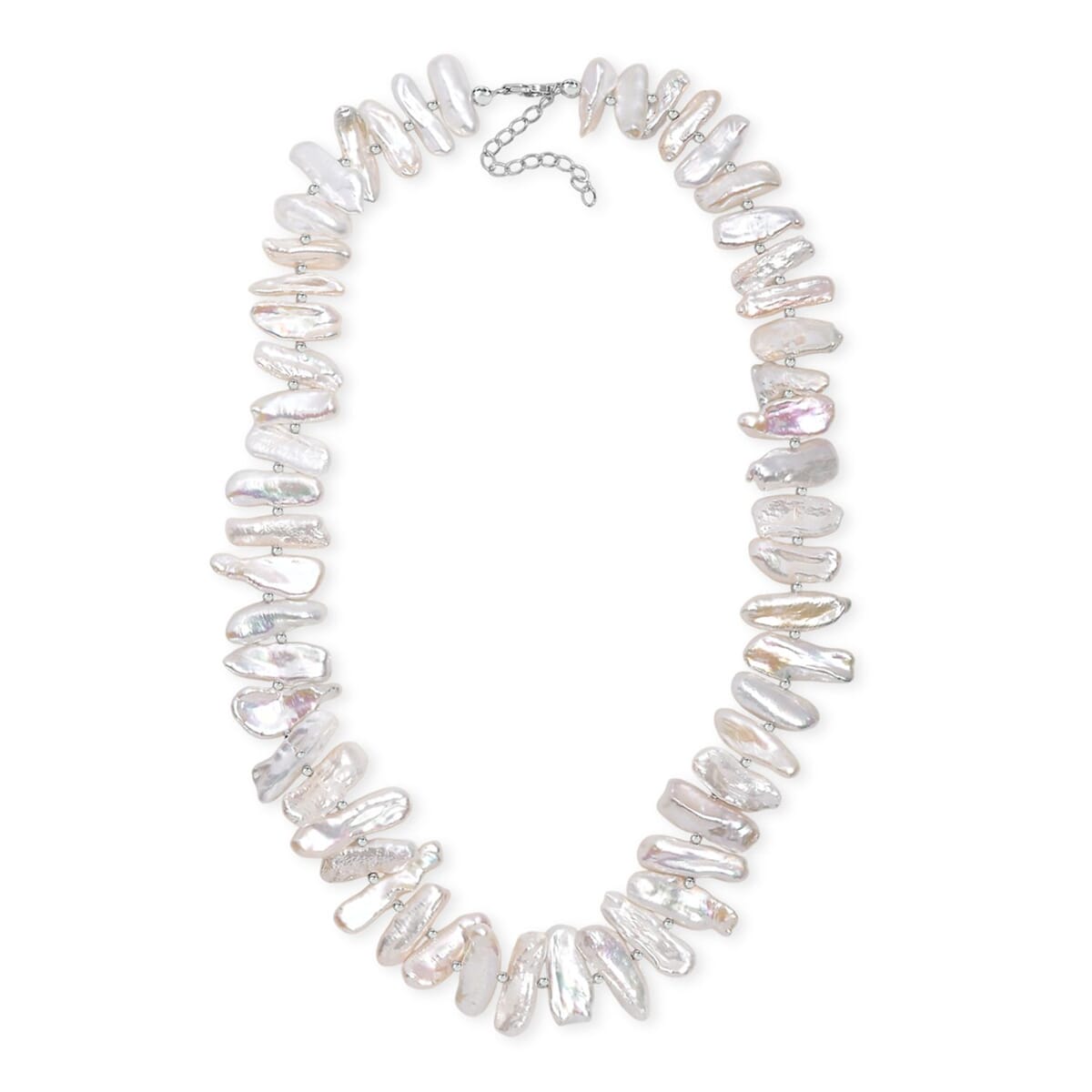Keshi Pearl Necklace in Rhodium Over Sterling Silver 18 Inches image number 3