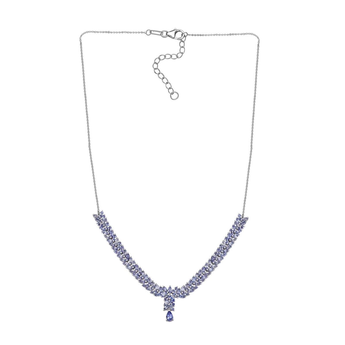 D'Joy Tanzanite 8.50 ctw Dynasty in Blue Necklace 18 Inches in Rhodium Over Sterling Silver image number 3