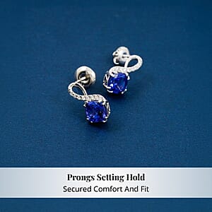 Certified & Appraised Rhapsody AAAA Tanzanite and E-F VS Diamond 2.51 ctw Earrings in 950 Platinum