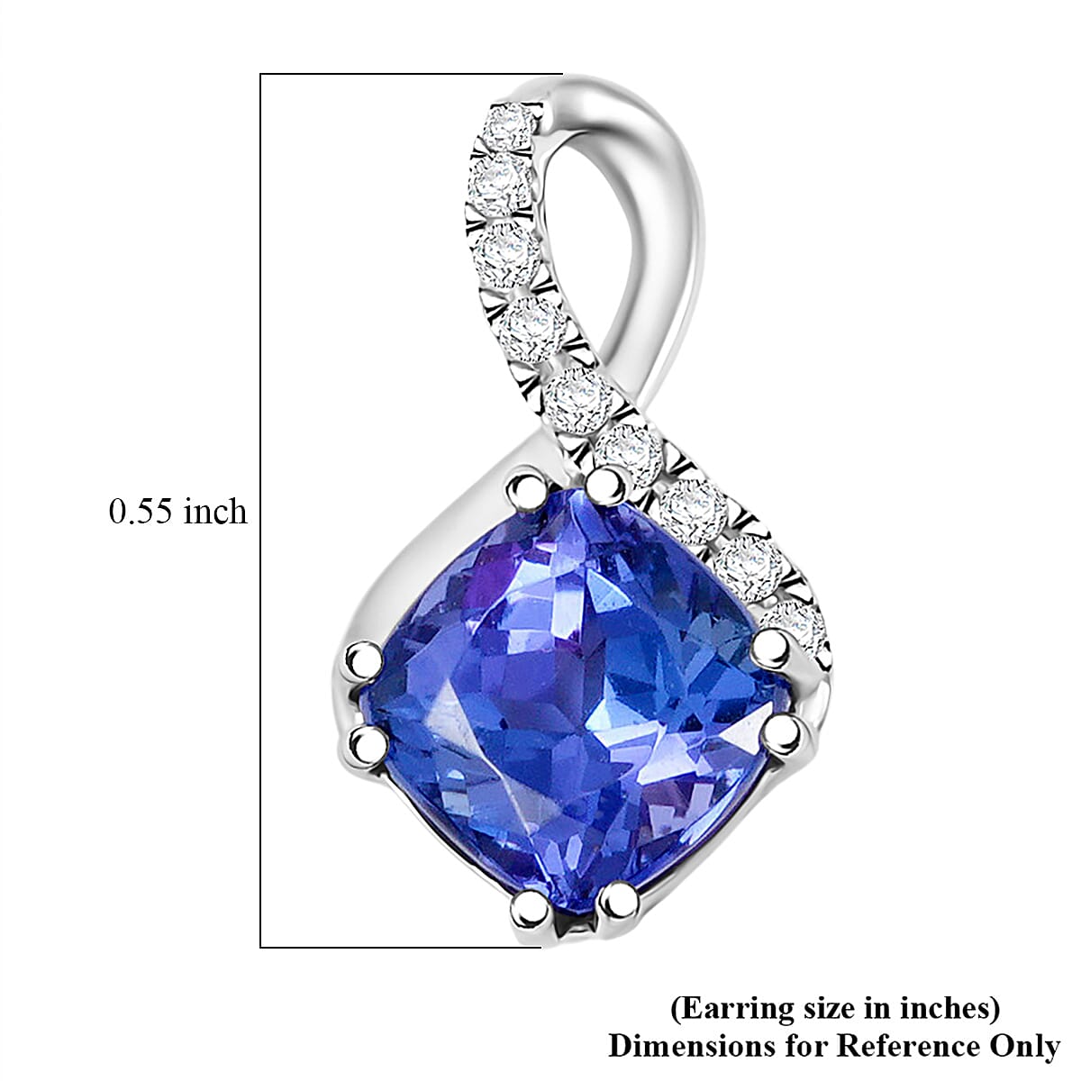 Certified & Appraised Rhapsody AAAA Tanzanite and E-F VS Diamond 2.51 ctw Earrings in 950 Platinum image number 4