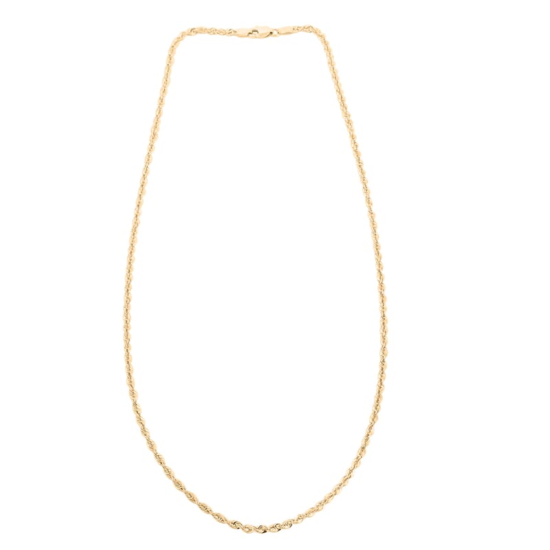 2.5mm Diamond-cut Rope Chain Necklace in 10K Yellow Gold 3.60 Grams 20 Inches