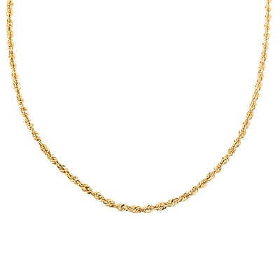 2.5mm Diamond-cut Rope Chain Necklace in 10K Yellow Gold 3.70 Grams 22 Inches