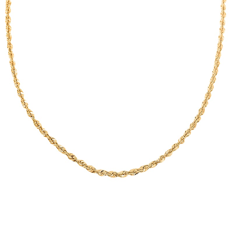 2.5mm Diamond-cut Rope Chain Necklace in 10K Yellow Gold 3.70 Grams 22 Inches