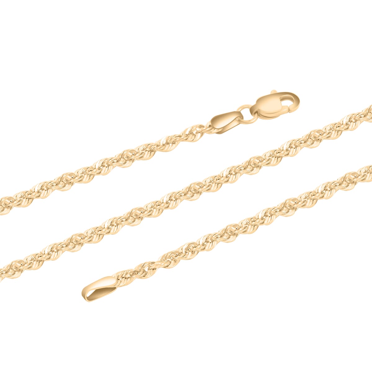 2.5mm Diamond-cut Rope Chain Necklace in 10K Yellow Gold 4.1 Grams 24 Inches image number 1