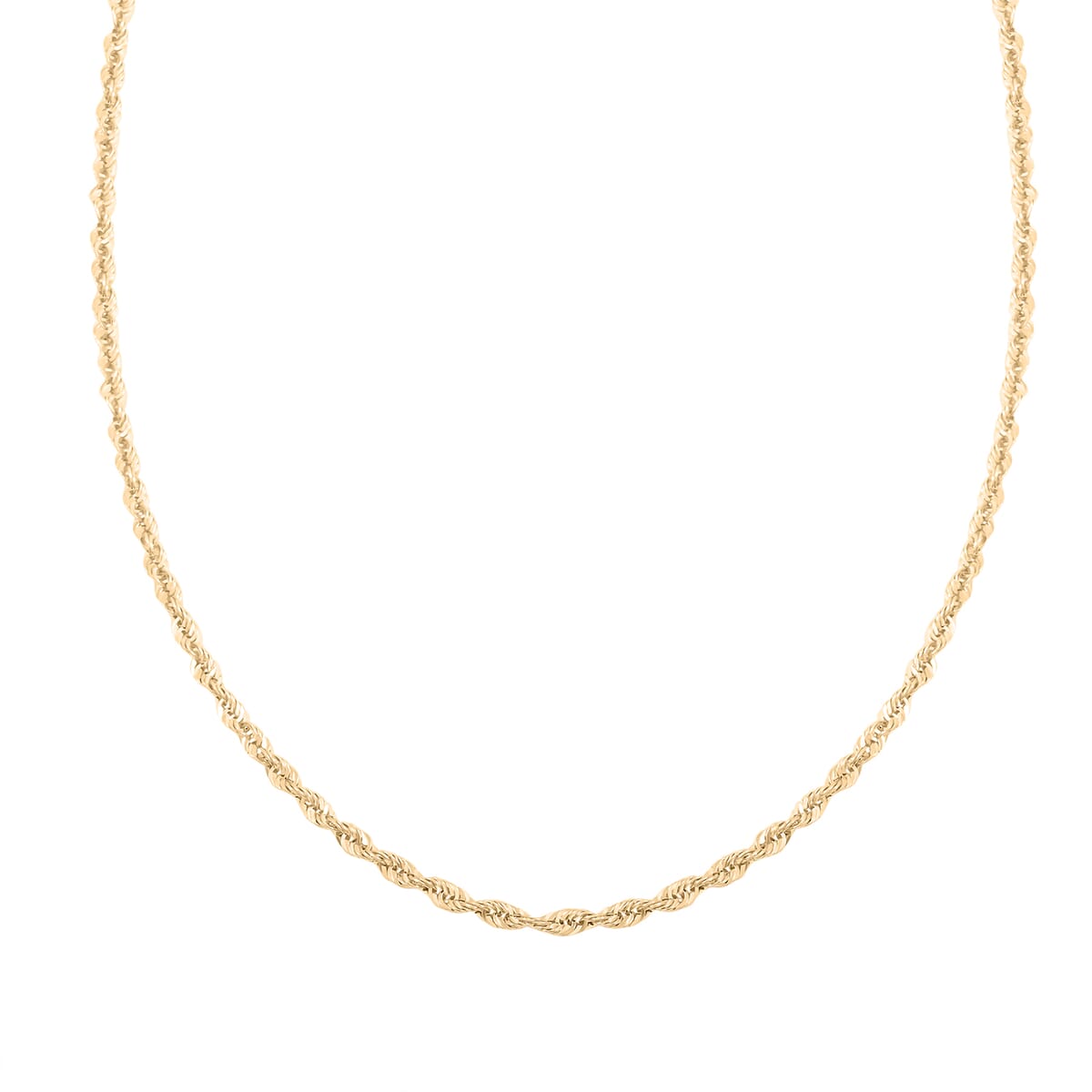 2.5mm Diamond-cut Rope Chain Necklace in 10K Yellow Gold 4.1 Grams 24 Inches image number 2