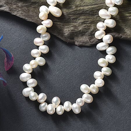 18 / White Fresh Water Pearl / 925 Silver - Product card gallery slide 2 (10178066743609)