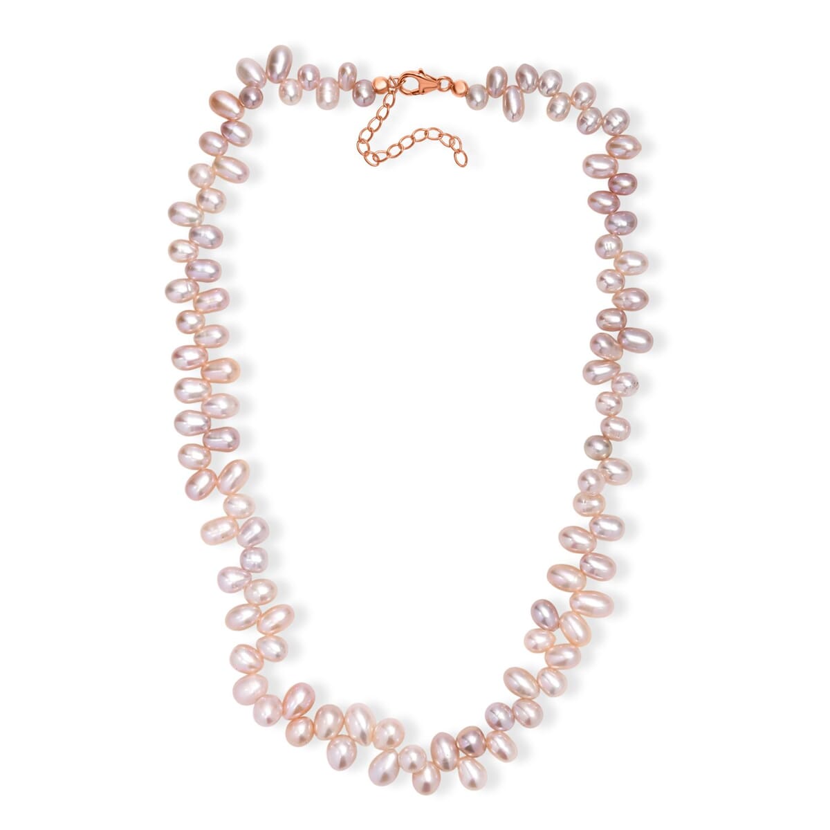 Lavender Pearl Necklace in 18K Vermeil Rose Gold Over Sterling Silver 18 Inches image number 3