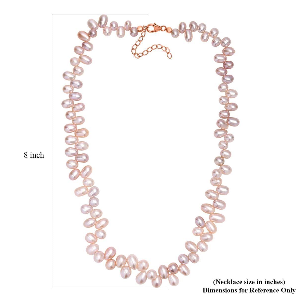 Lavender Pearl Necklace in 18K Vermeil Rose Gold Over Sterling Silver 18 Inches image number 5