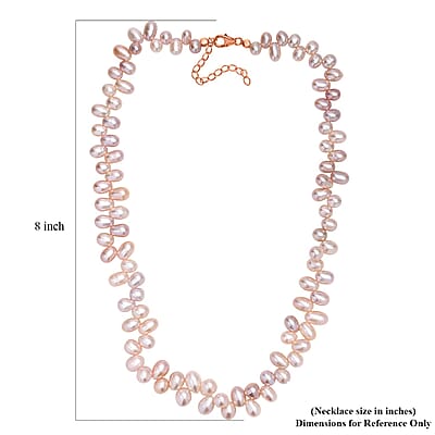 GCS Lavender Pearl Necklace in 18K Vermeil Rose Gold Over Sterling Silver 18 Inches
