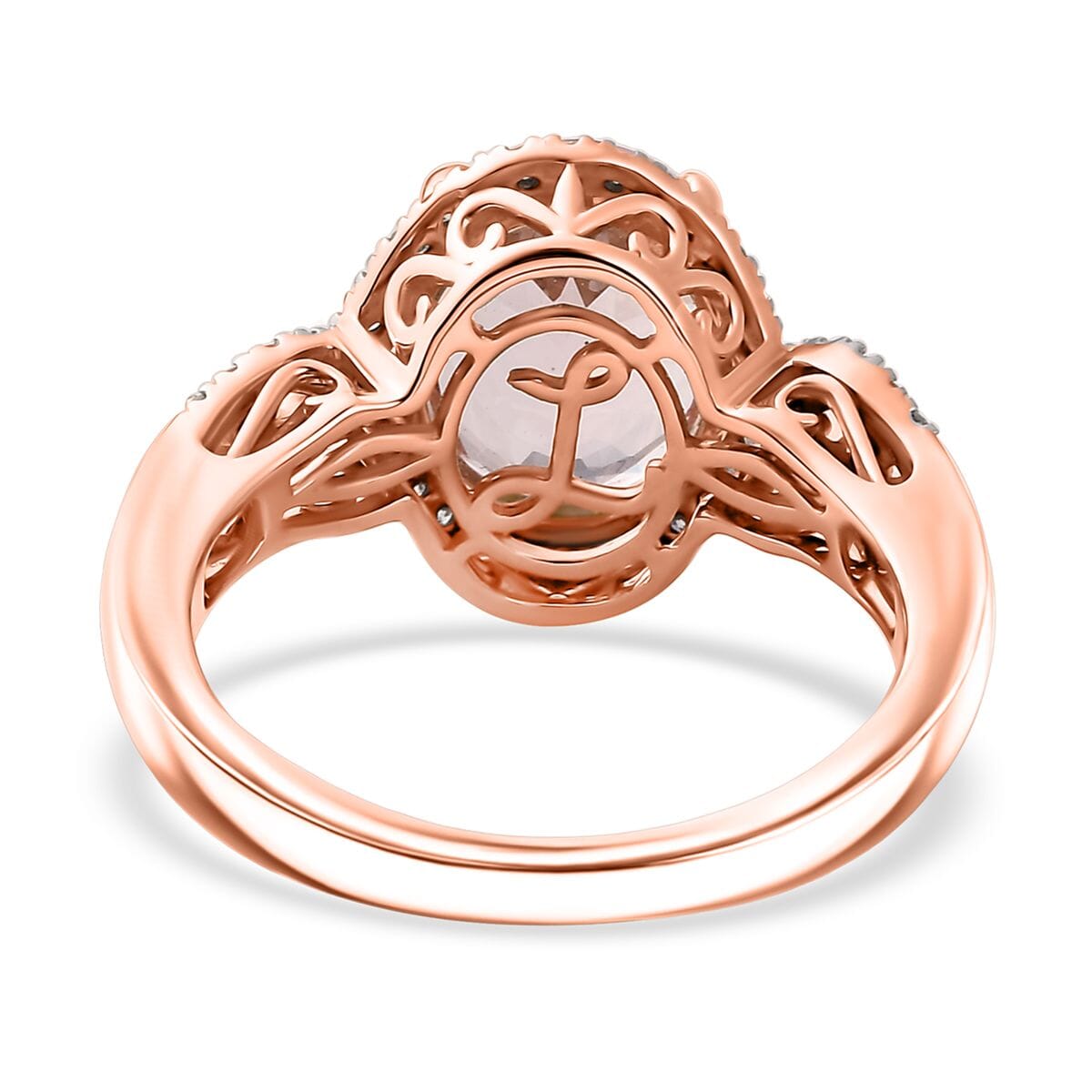 Luxoro AAA Pink Morganite, Paraiba Tourmaline and G-H I2 Diamond 3.75 ctw Infinite Grace Ring in 14K Rose Gold (Size 7.0) image number 4