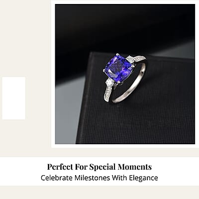 Certified & Appraised Rhapsody AAAA Tanzanite, Diamond Ring in 950 Platinum 4.61 ctw (Size 10.0)