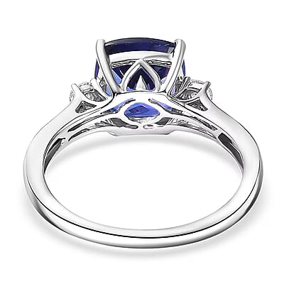 Certified & Appraised Rhapsody AAAA Tanzanite, Diamond Ring in 950 Platinum 4.61 ctw (Size 10.0)