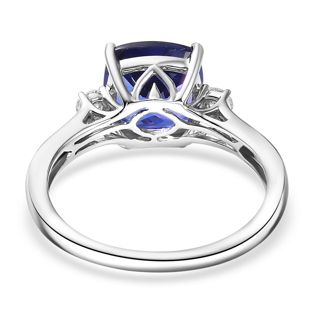 Certified & Appraised Rhapsody AAAA Tanzanite and Diamond E-F VS 4.61 ctw Ring in 950 Platinum (Size 9.0) 5.60 Grams (Del. in 7-10 Days) image number 4