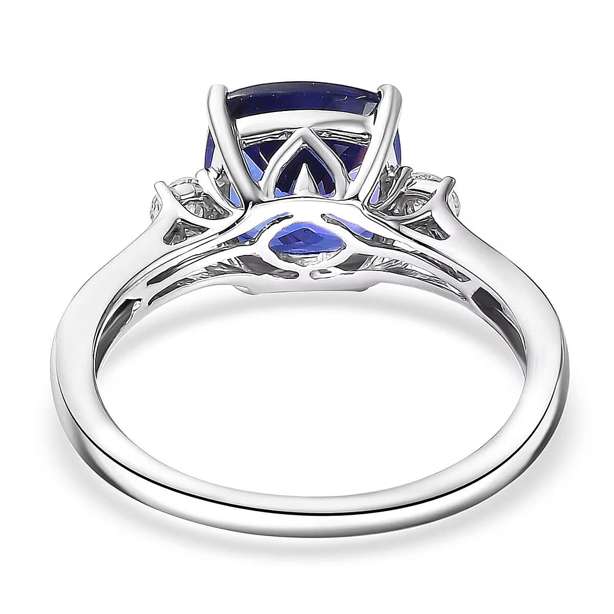 Certified & Appraised Rhapsody AAAA Tanzanite and Diamond E-F VS 4.61 ctw Ring in 950 Platinum (Size 9.0) 5.60 Grams image number 7