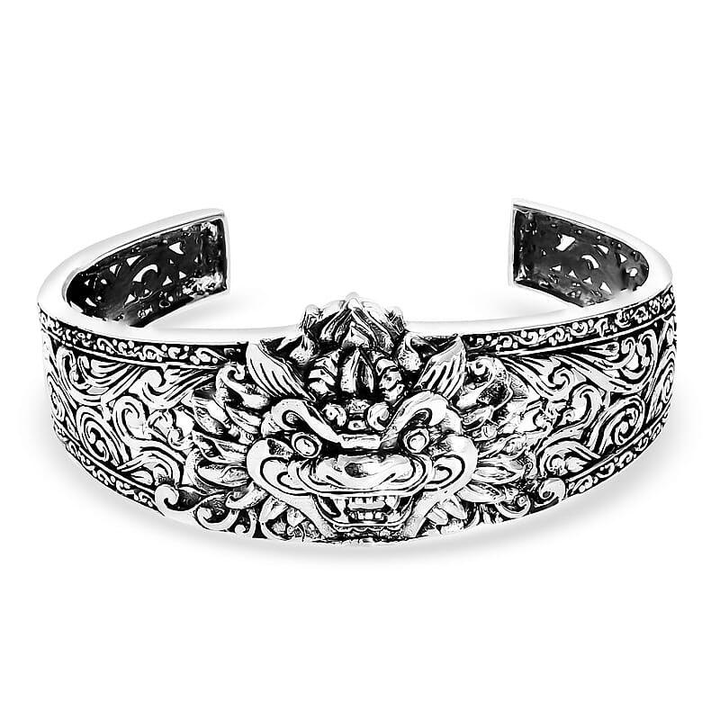 D'Joy Bali Legacy Sterling Silver Pixiu Cuff Bracelet (7.25 In) 32.35 Grams