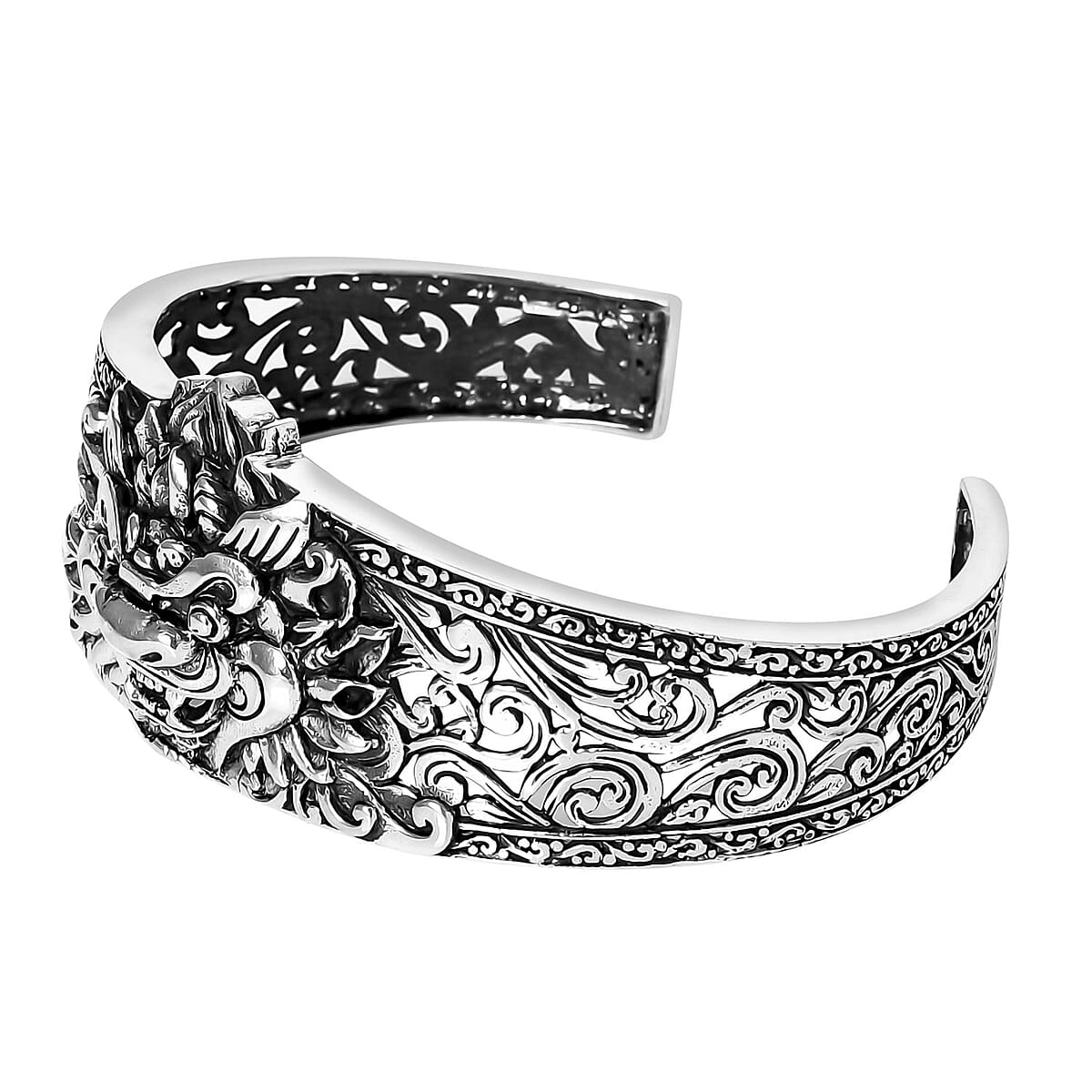 Doorbuster D'Joy Bali Legacy Sterling Silver Pixiu Cuff Bracelet (7.25 In) 32.35 Grams image number 4
