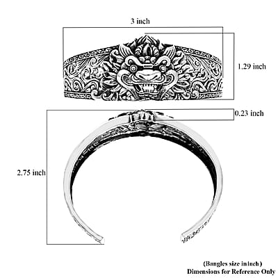 D'Joy Bali Legacy Sterling Silver Pixiu Cuff Bracelet (7.25 In) 32.35 Grams