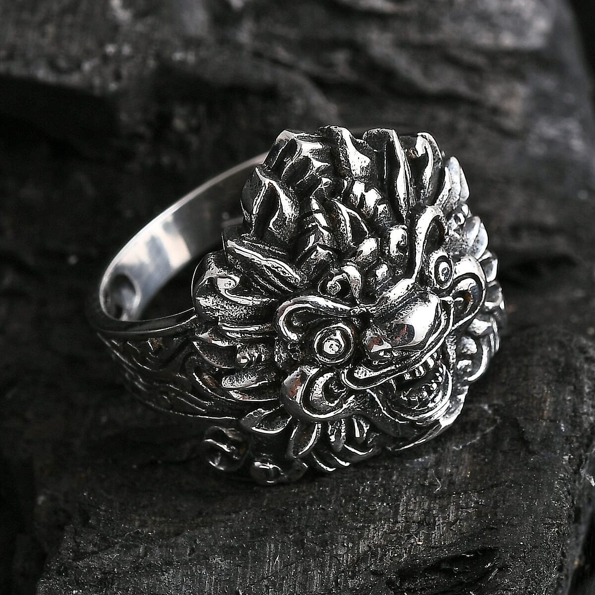 Doorbuster D'Joy Bali Legacy Sterling Silver Pixiu Ring (Size 10.0) 4.35 Grams image number 1