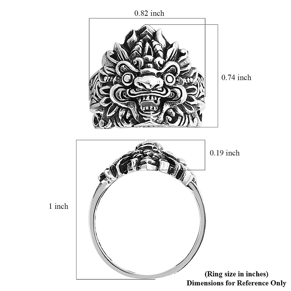 Doorbuster D'Joy Bali Legacy Sterling Silver Pixiu Ring (Size 10.0) 4.35 Grams image number 5