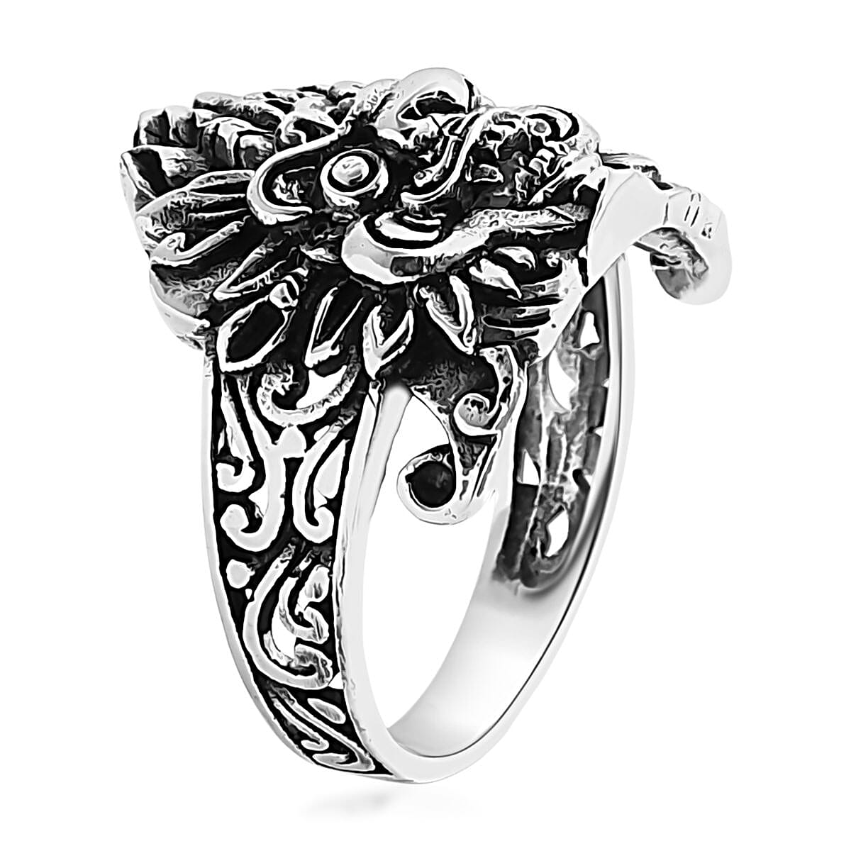 Doorbuster D'Joy Bali Legacy Sterling Silver Pixiu Ring (Size 7.0) 4.35 Grams image number 3