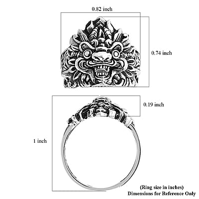 D'Joy Bali Legacy Sterling Silver Pixiu Ring (Size 9.0) 4.35 Grams