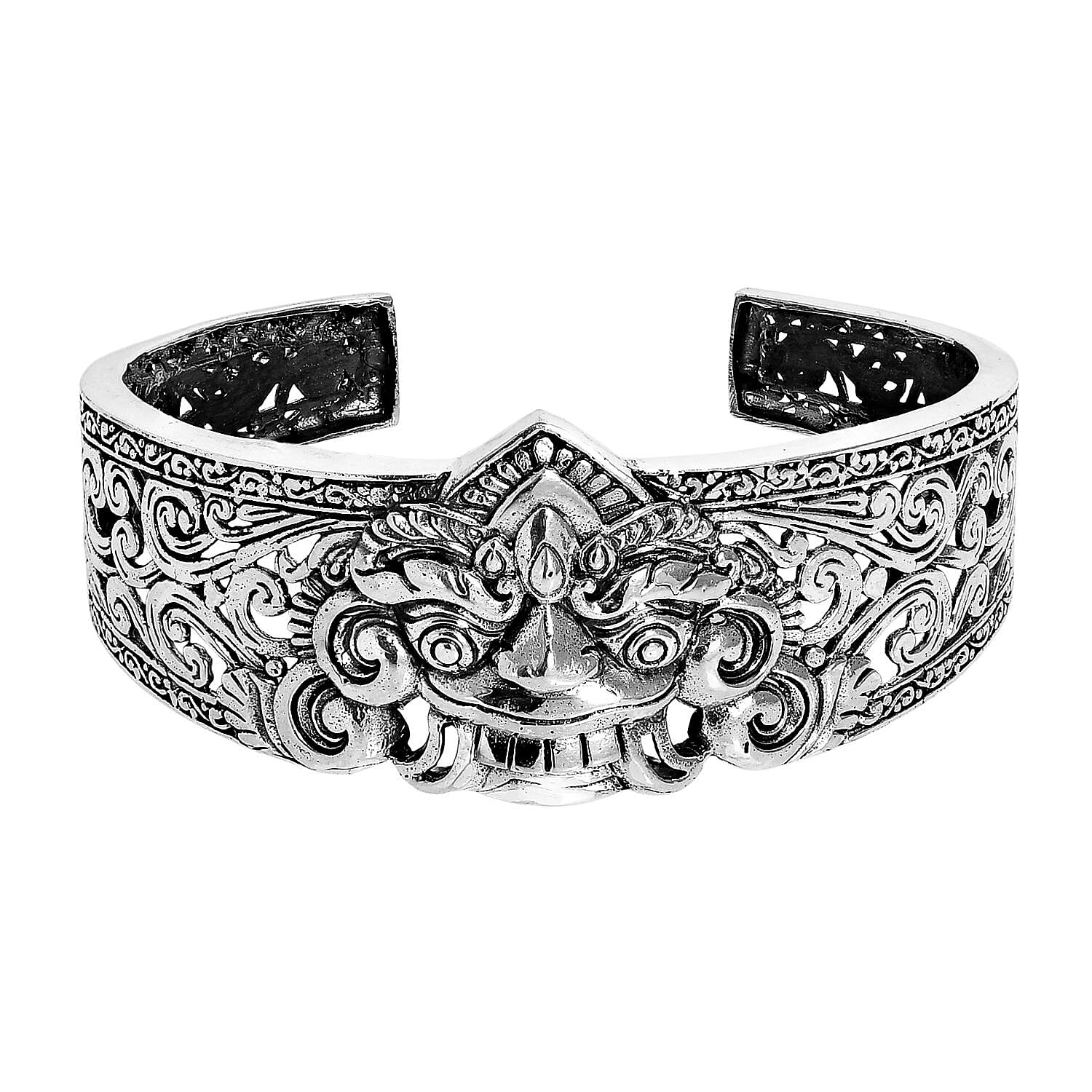 D'Joy Bali Legacy Sterling Silver Barong Cuff Bracelet (7.25 In) 30.30 Grams