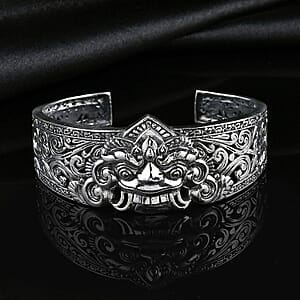  D'Joy Bali Legacy Sterling Silver Barong Cuff Bracelet (7.25 In) 30.30 Grams