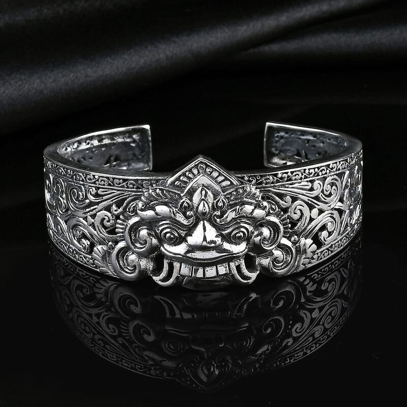 D'Joy Bali Legacy Sterling Silver Barong Cuff Bracelet (7.25 In) 30.30 Grams