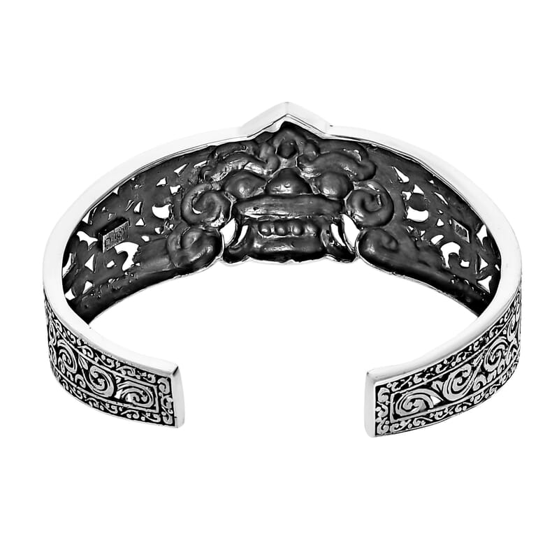 D'Joy Bali Legacy Sterling Silver Barong Cuff Bracelet (7.25 In) 30.30 Grams
