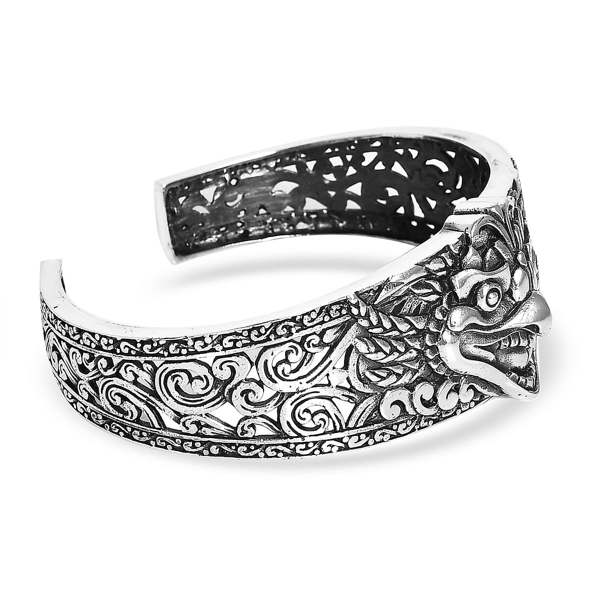  D'Joy Bali Legacy Sterling Silver Garuda Cuff Bracelet (7.25 In) 34.35 Grams image number 4