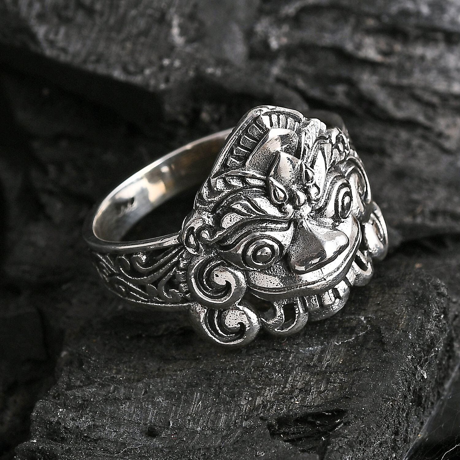 D'Joy Bali Legacy Sterling Silver Barong Ring (Size 6.0) 4.65 Grams